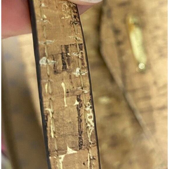 Anne Klein Purse Womens Tan Small Crossbody Cork Design Faux Leather - Picture 16 of 16